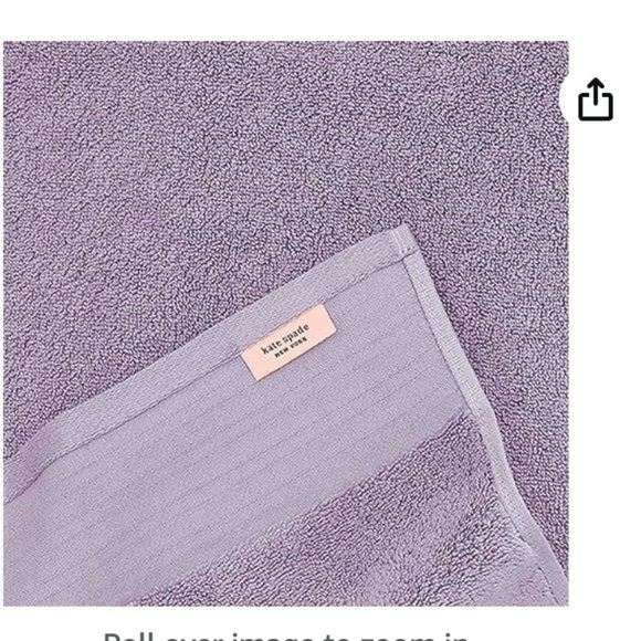 Kate Spade New York Scallop Pleat Bath Towel in frozen lilac/light purple nwt - Picture 3 of 9